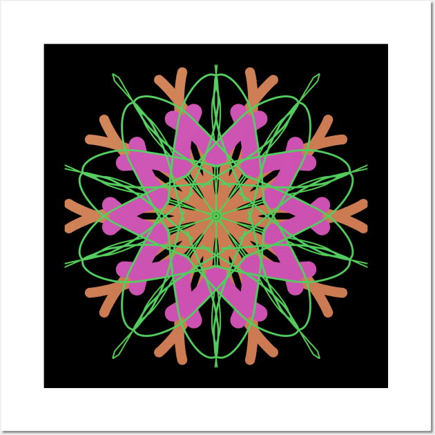 Orange and Pink Mandala Wall Art by JoeStylistics